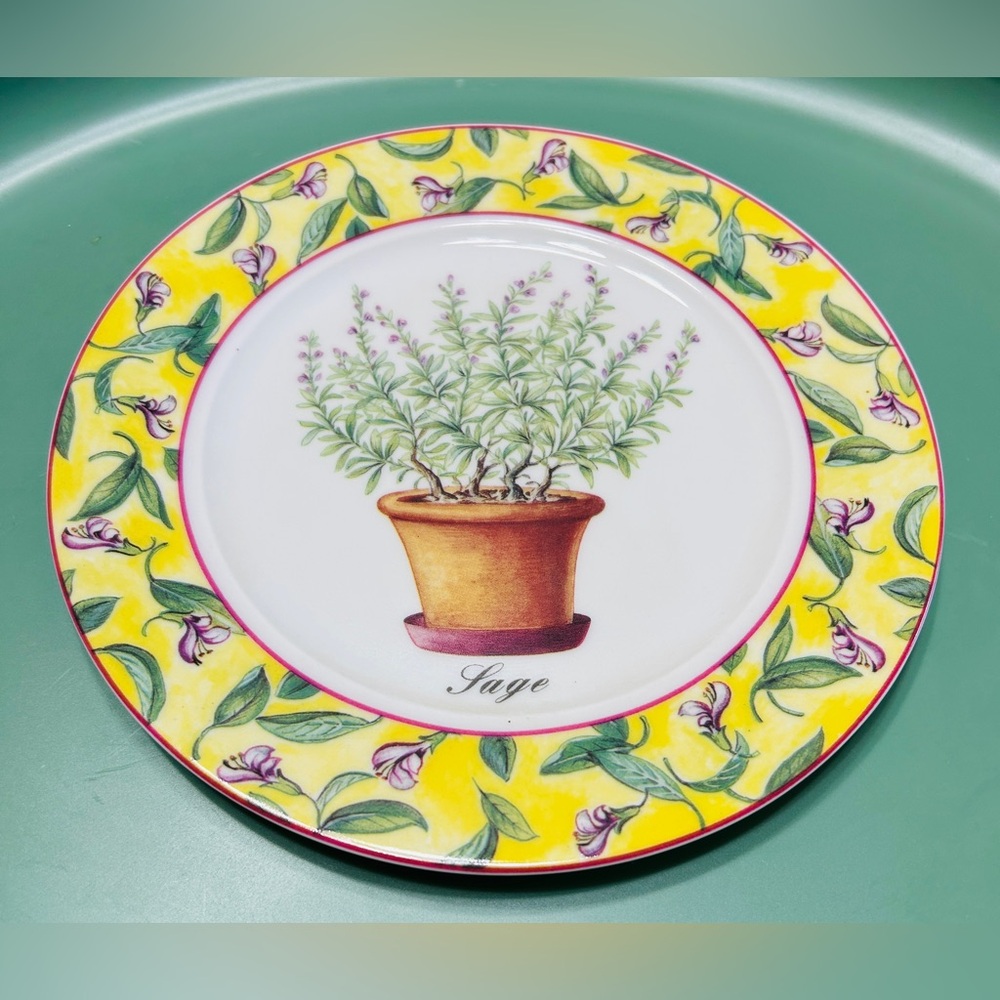 Vintage Email de Limoges 1855 I. Godinger decorative plate. Mint condition. Sage